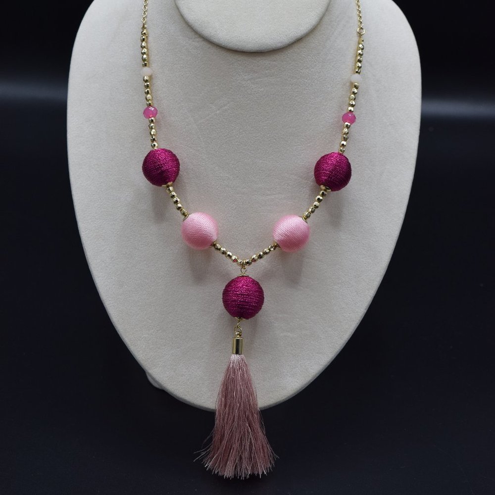 I.N.C. Wrapped Ball Long Tassel Necklace